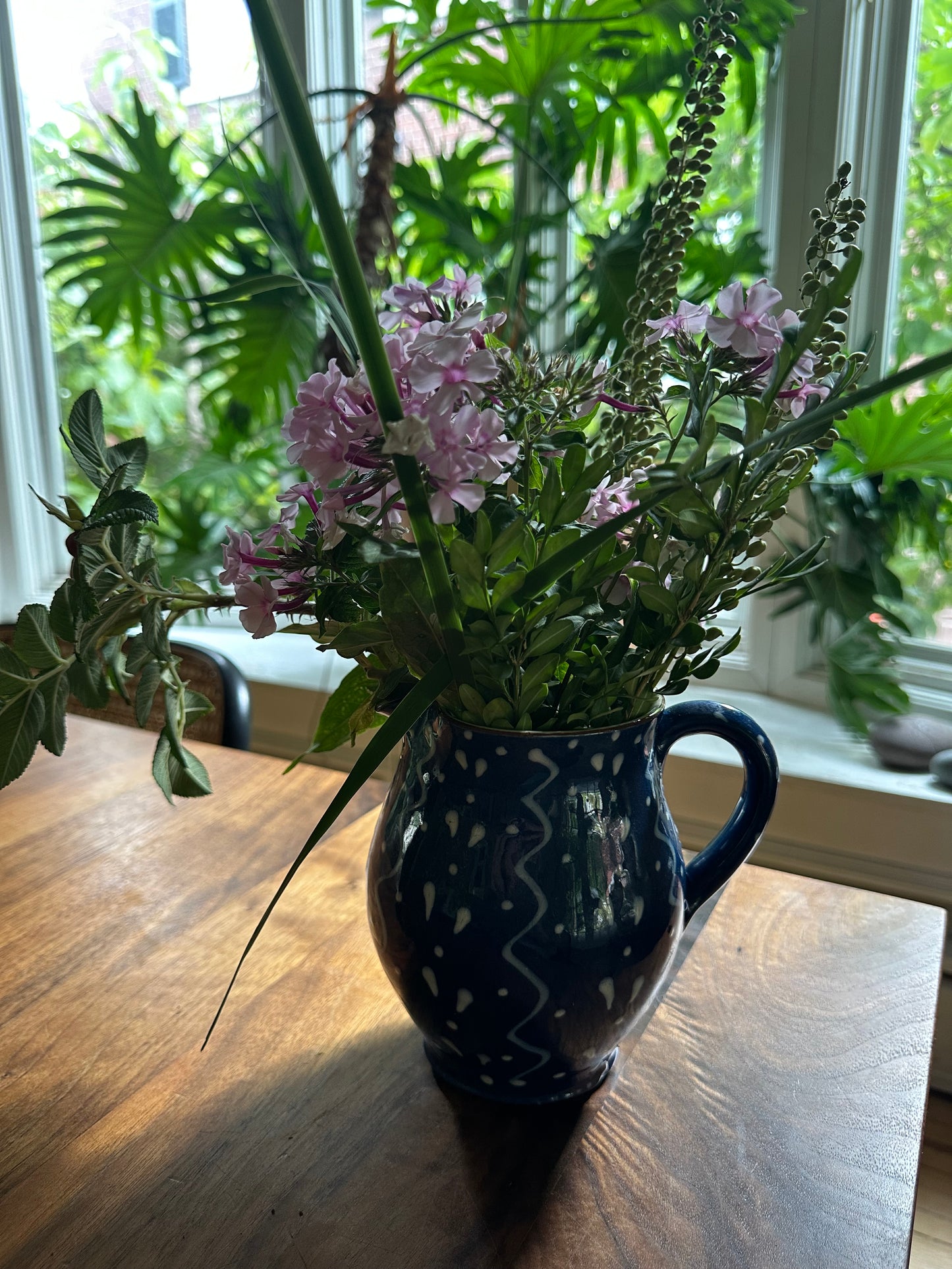 Antique English milk pitcher, terracotta