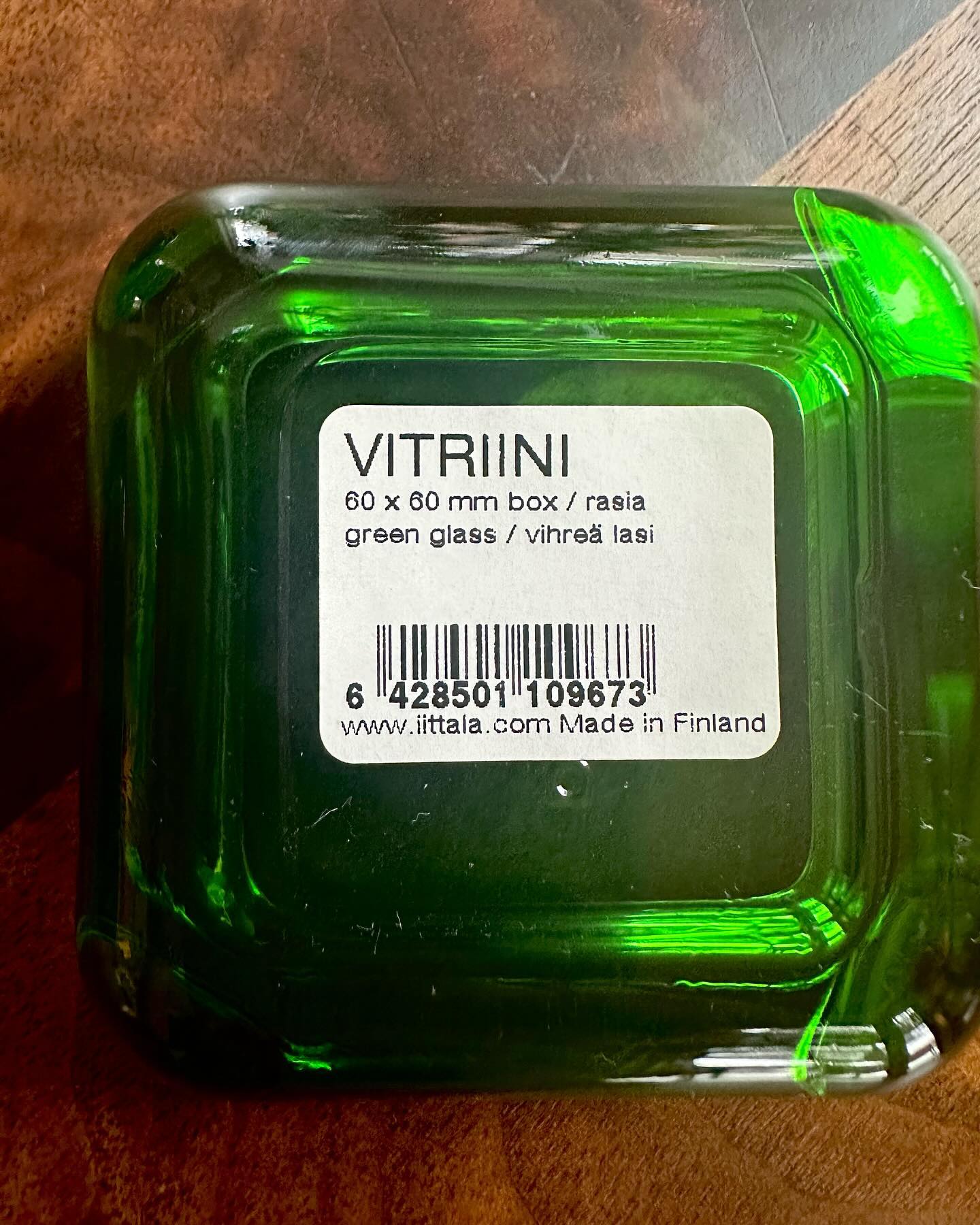 Vitriini by Iittala glass box series, green pair