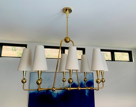 Jonathan Adler brass chandelier