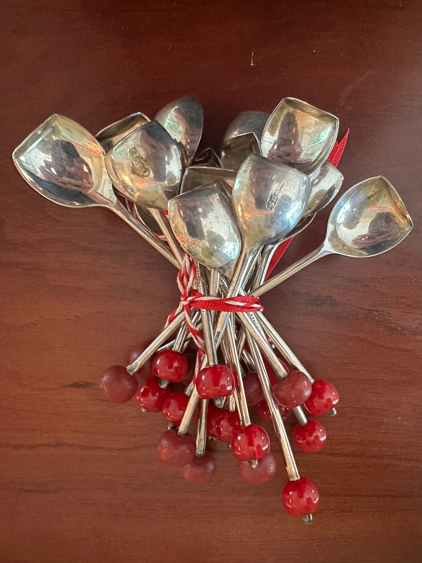 Set of 20 English muddling cocktail spoons