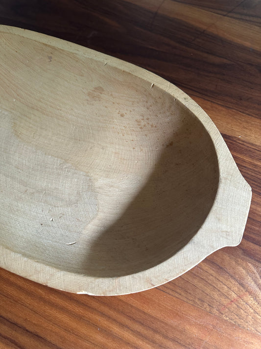 Antique French wooden proofing bowl