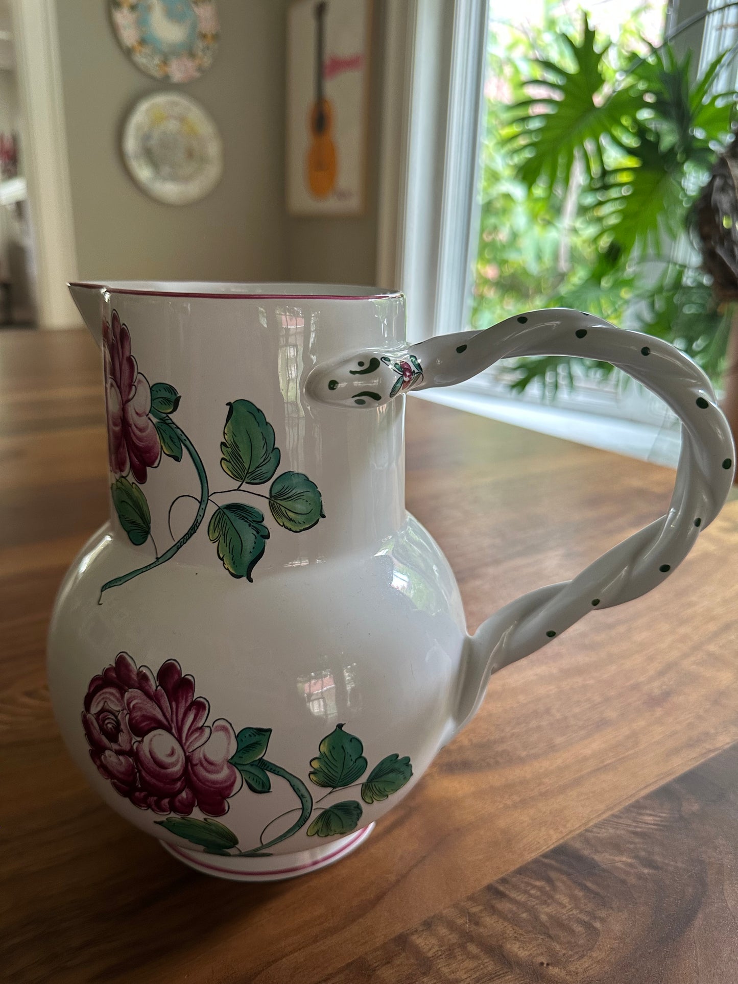 Tiffany and Co vase with roses, and snake handle