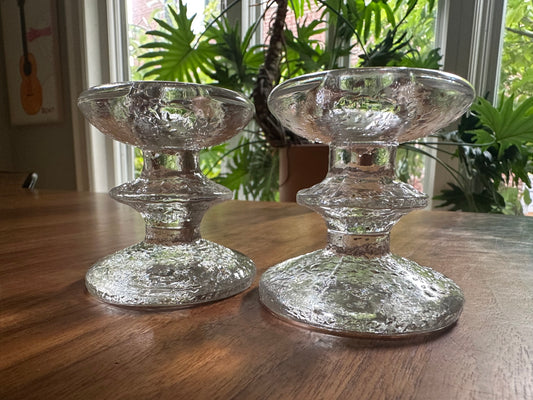 Pair of Iittala Finland candlesticks, Festivo