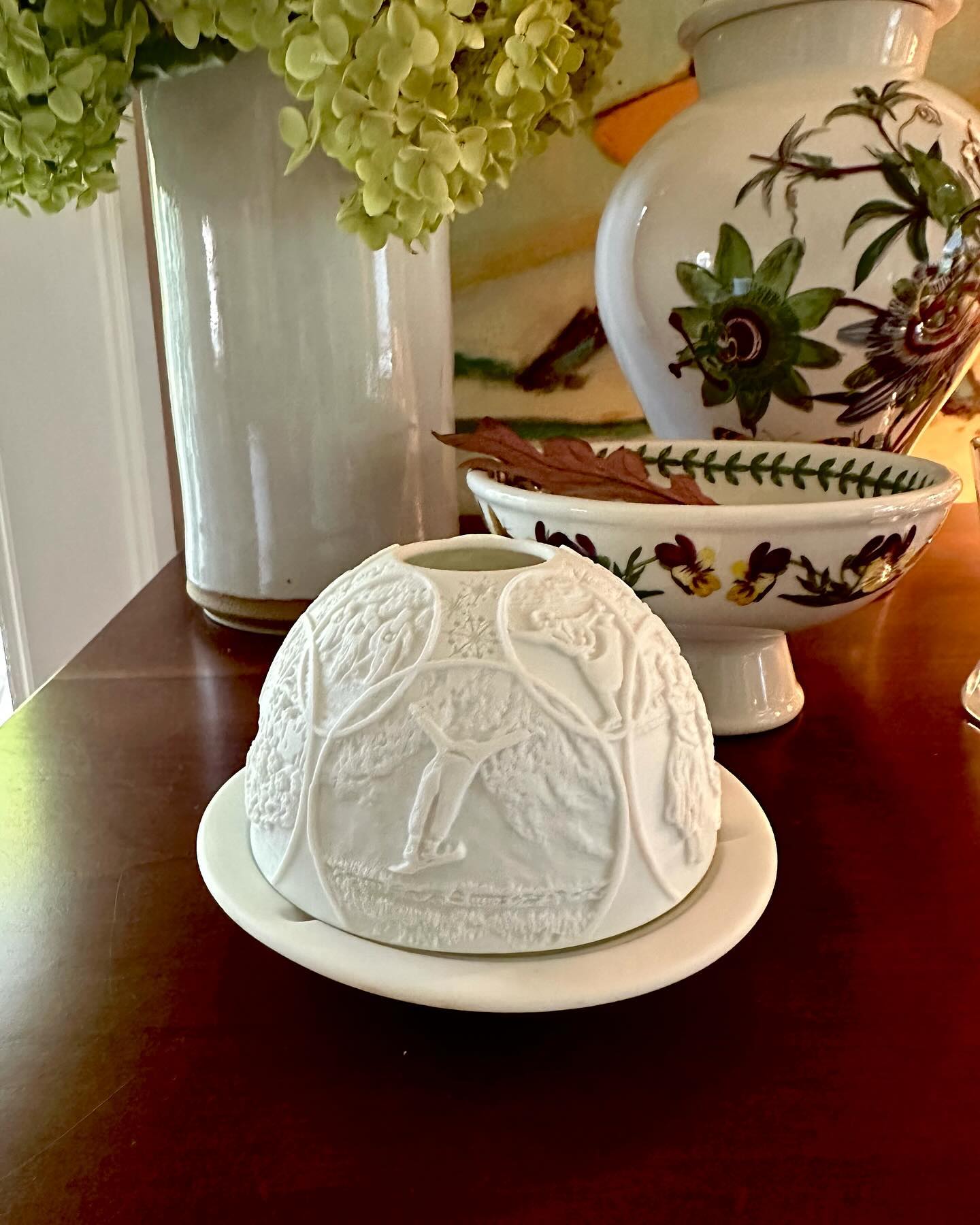 Vintage Bernardaud lithophane bisque fairy light, a 3-dimensional porcelain